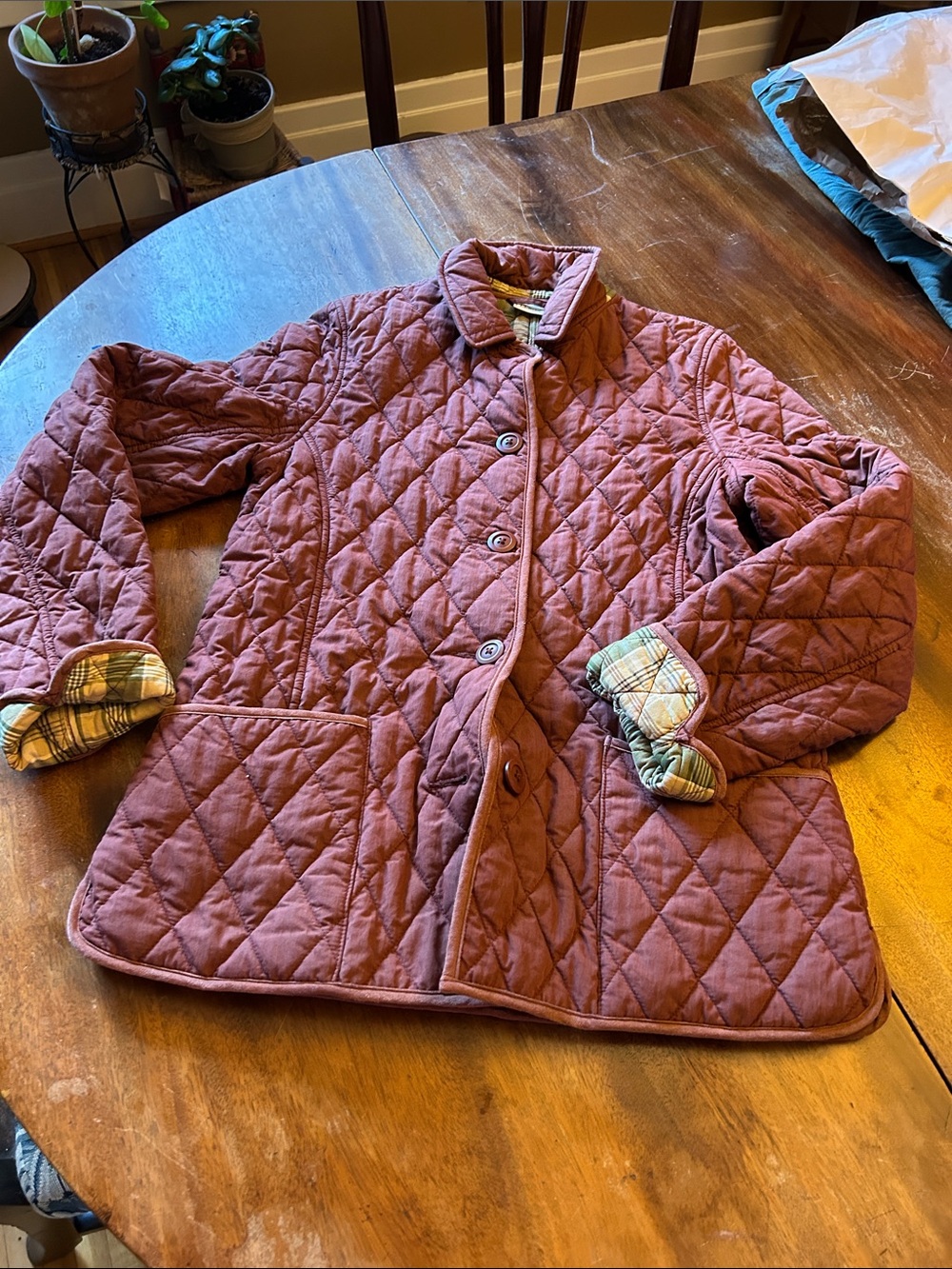 L.L. Bean Quilted Puffer Jacket in Rust Brown